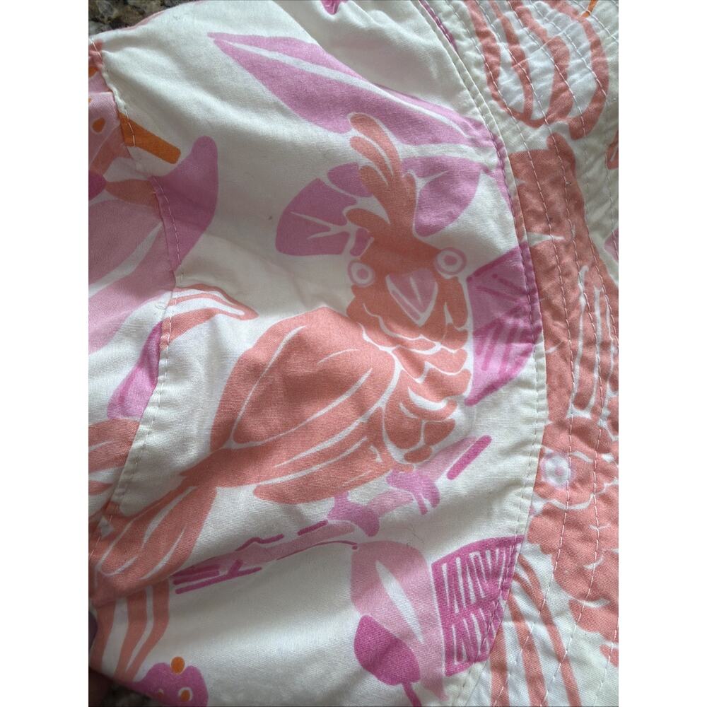 Vintage Lilly Pulitzer Bucket Hat Pink Orange Cockatoo Terry Lined Resort - Picture 9 of 13